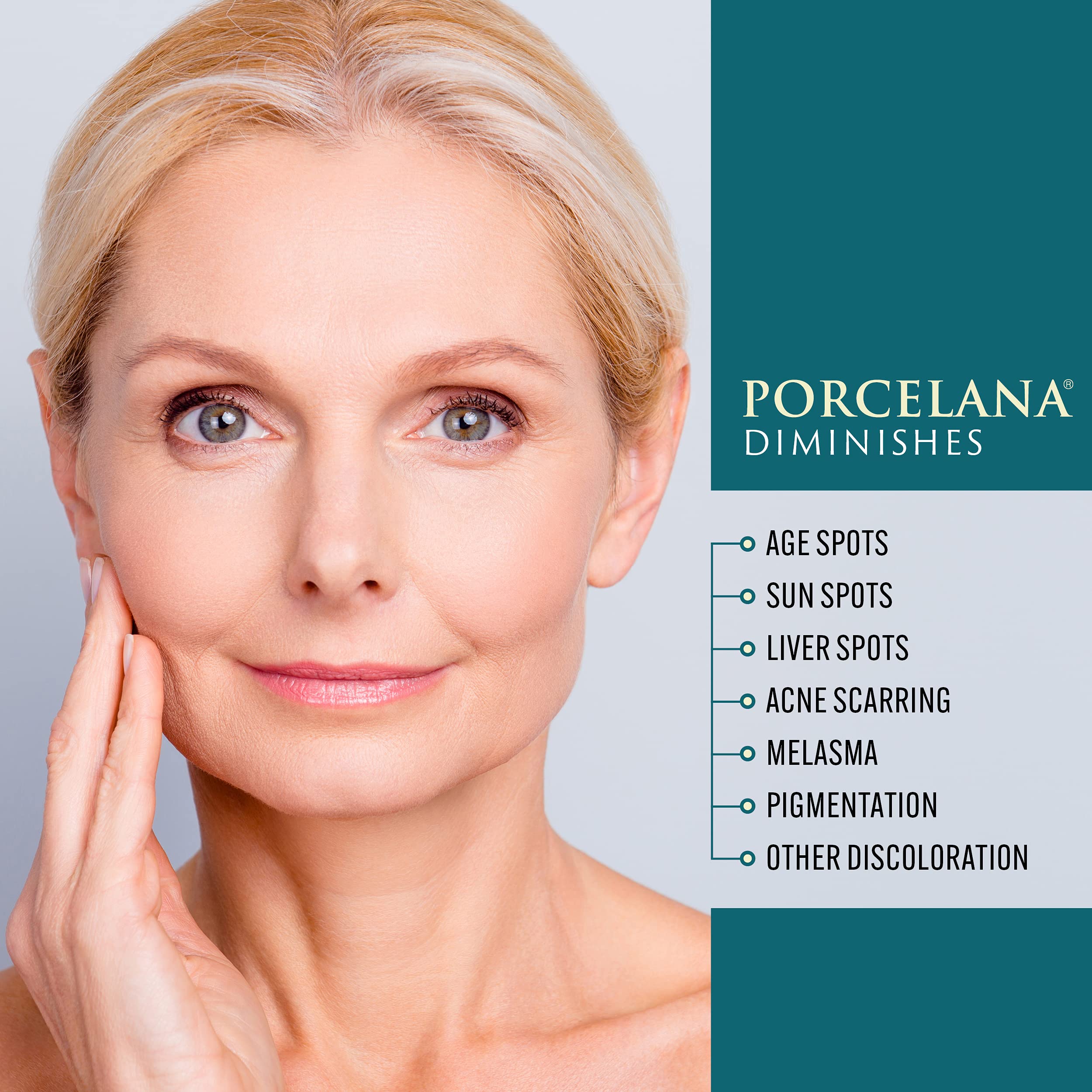 Porcelana Daytime Hydration Cream applied to face for even tone