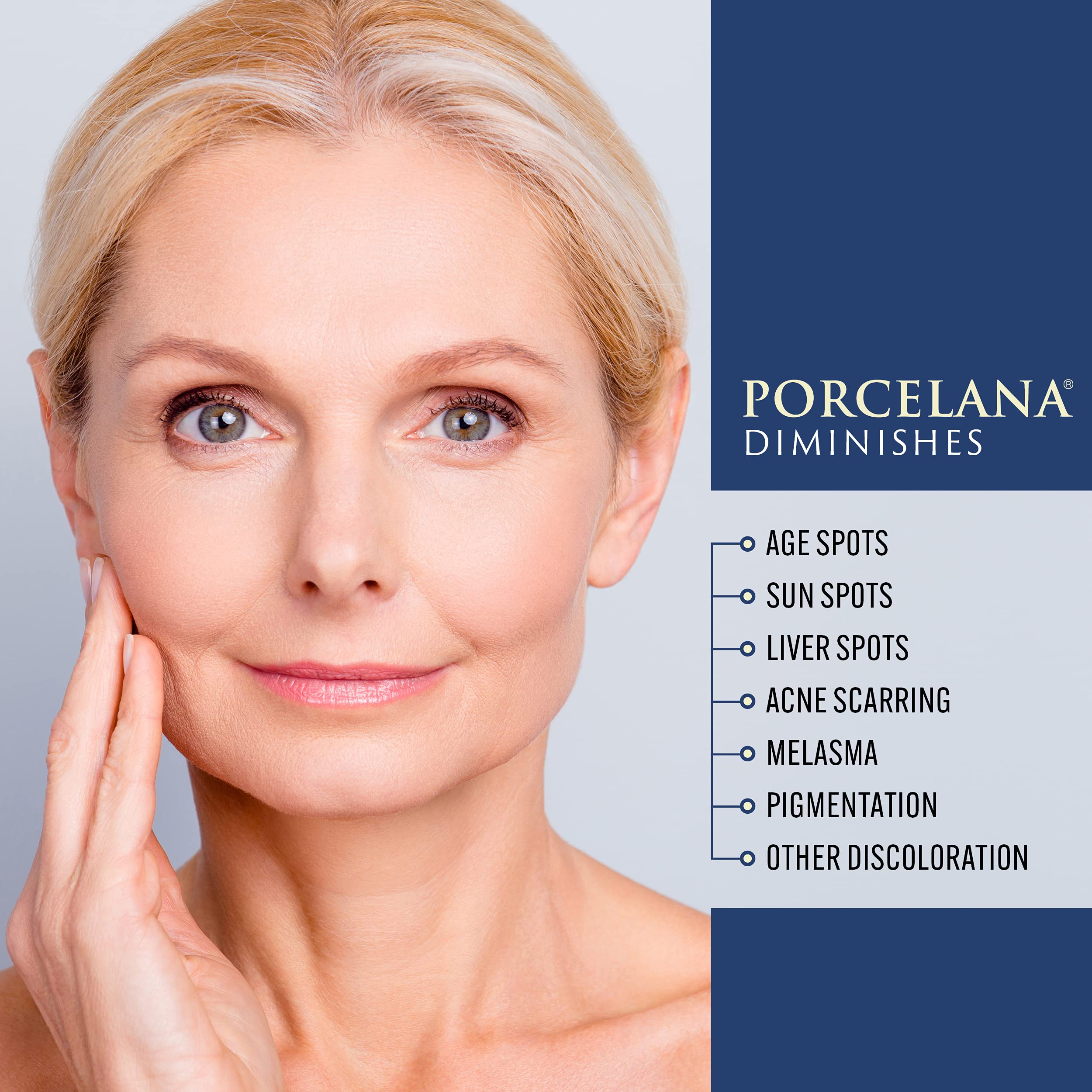 Porcelana application swatch spreading evenly across the skin.