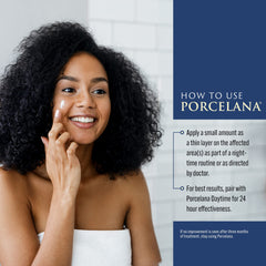 Porcelana cream texture captured with pump bottle for convenient use.