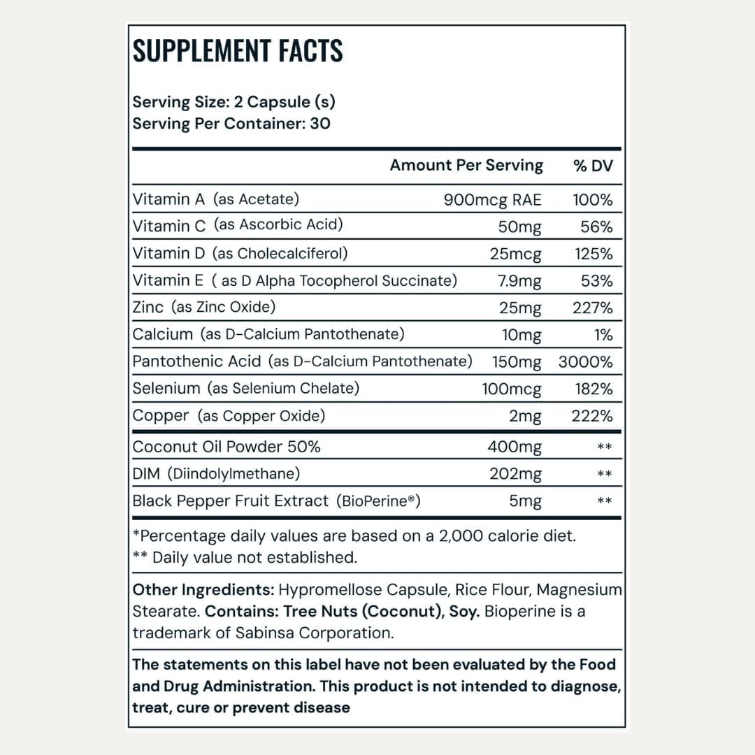 Pore Favor Zinc bottle highlights zinc for healthy skin nourishment.