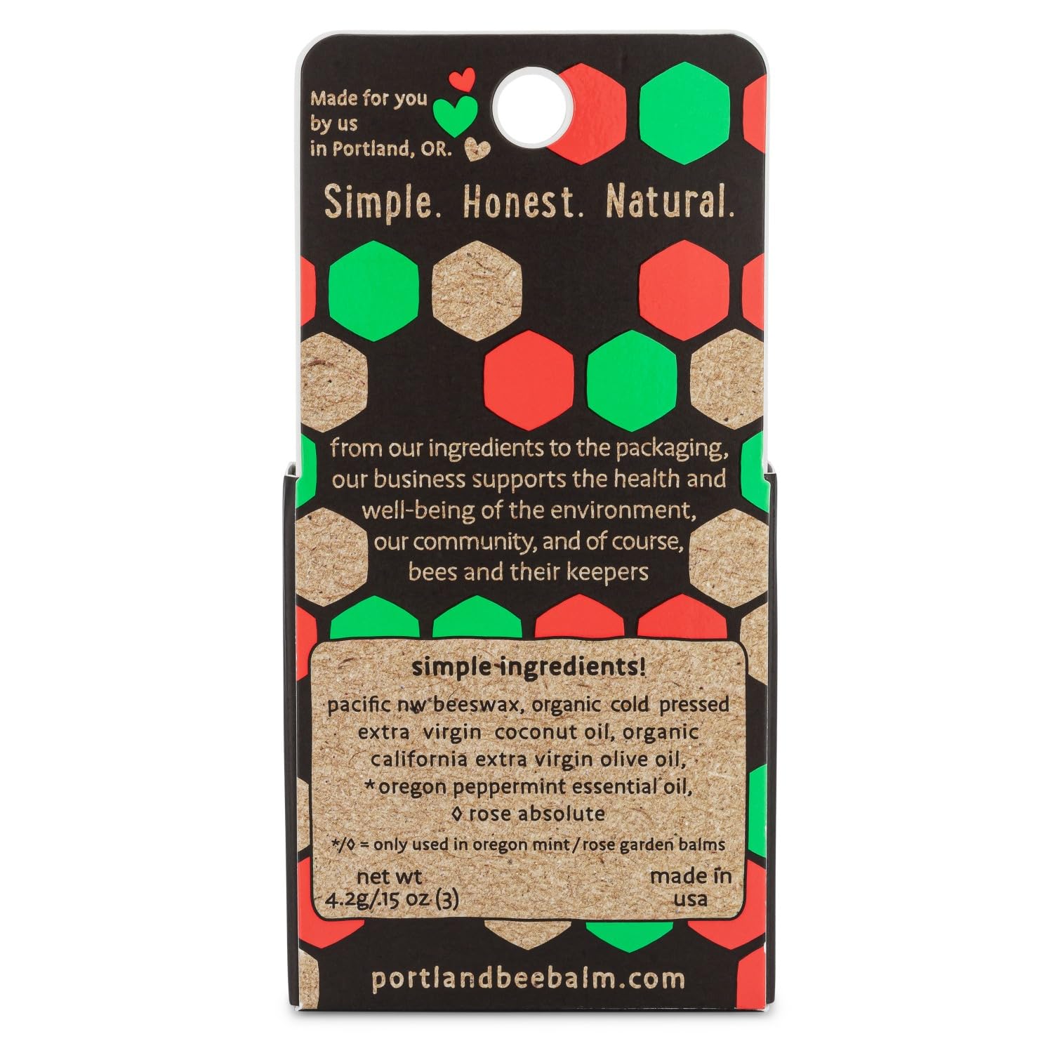 Portland Bee Balm Oregon Mint lip balm close-up with refreshing mint
