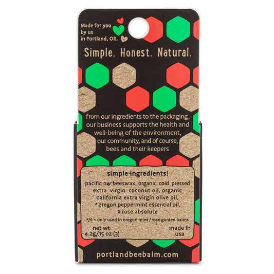 Portland Bee Balm Oregon Mint lip balm close-up with refreshing mint