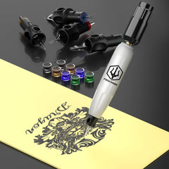 POSEIDON mat, ink cups, transfer paper organized for starters