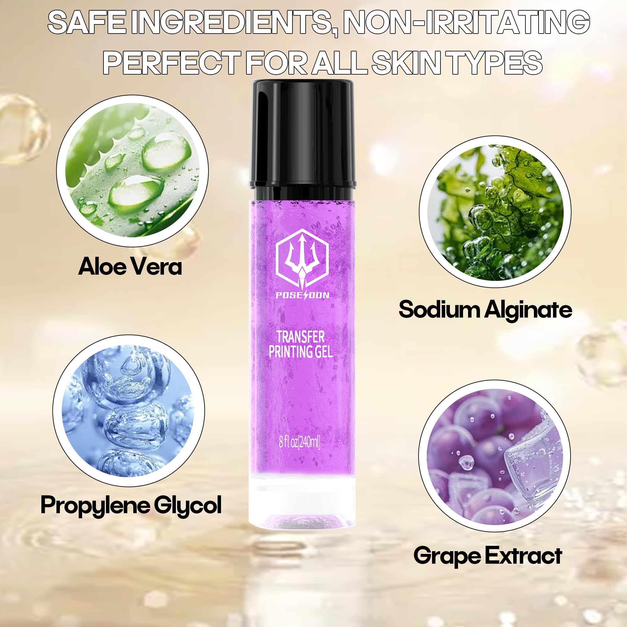 POSEIDON tattoo stencil gel juicy grape scent enhances application comfort
