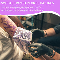 POSEIDON Stencil Transfer Gel on skin with transfer paper yields crisp outlines