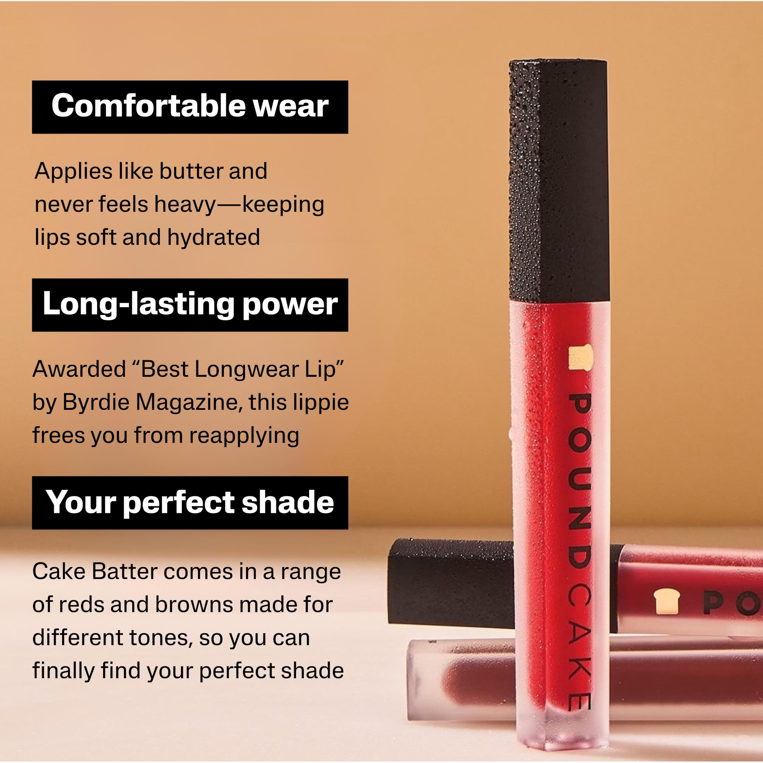 Pound Cake Cake Batter swatch demonstrates rich pigment with semi-matte finish