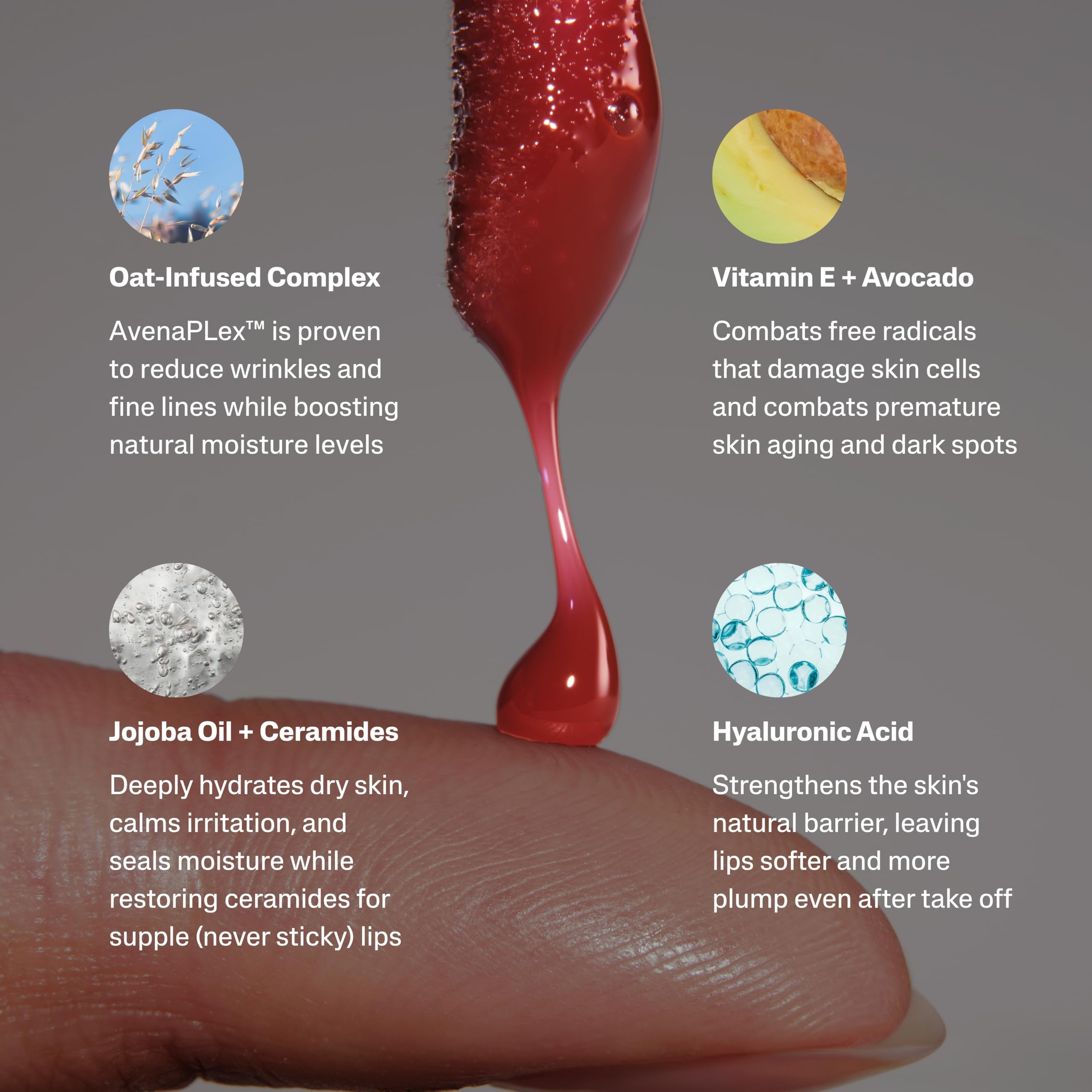Pound Cake Cake Theory glossy finish lip oil creates non-sticky, high-shine look.