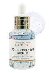 Pour La Peau pore-minimizing serum bottle highlights hydrating pore care.