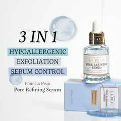 Pour La Peau serum texture closeup shows gentle exfoliation.