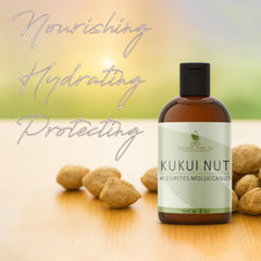 Pousutong Kukui Nut Oil closeup reveals its silky oil texture.