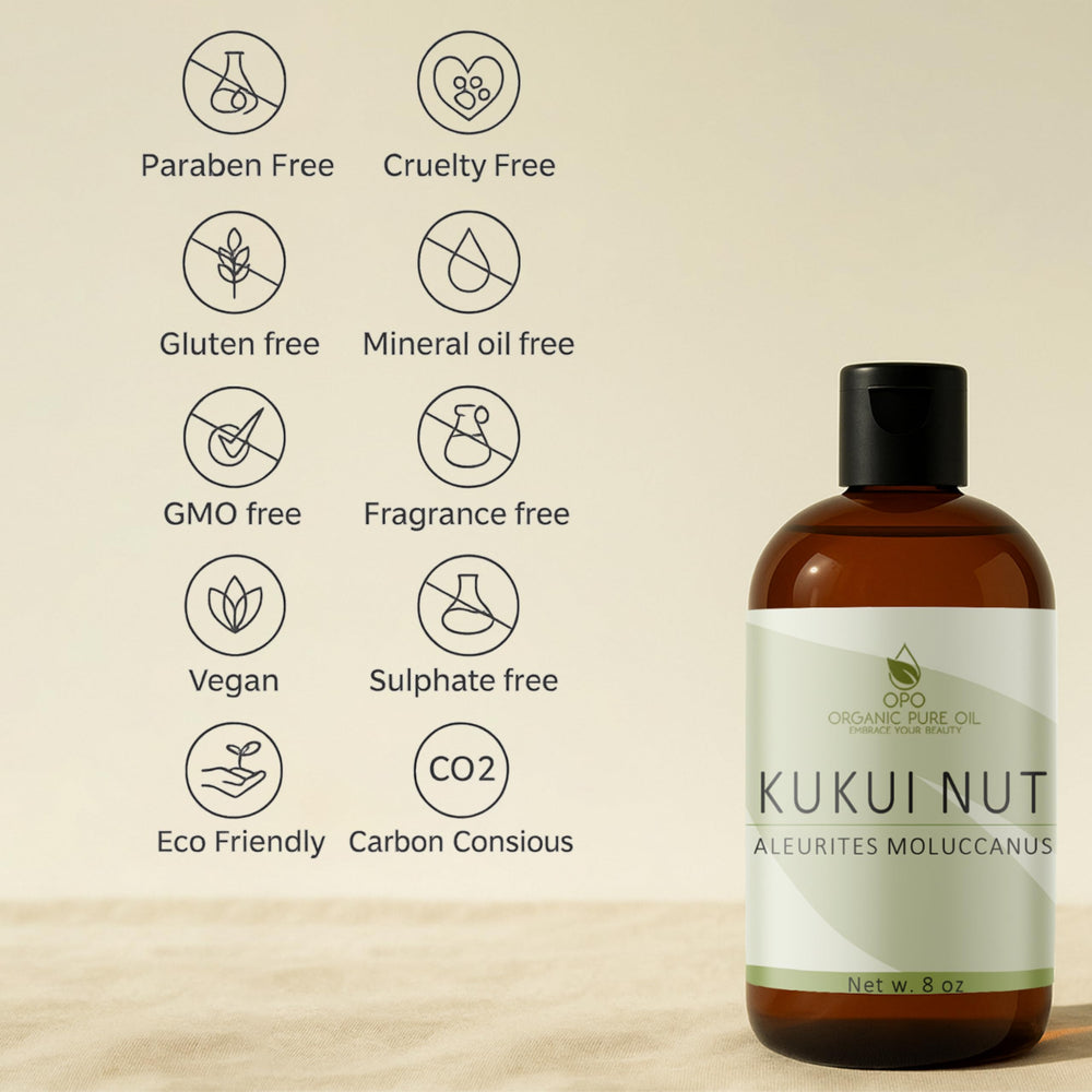 Pousutong Kukui Nut Oil on hair shows smoother, shinier strands.