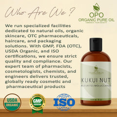 Pousutong Kukui Nut Oil packaging displays an 8 oz bottle with pump.