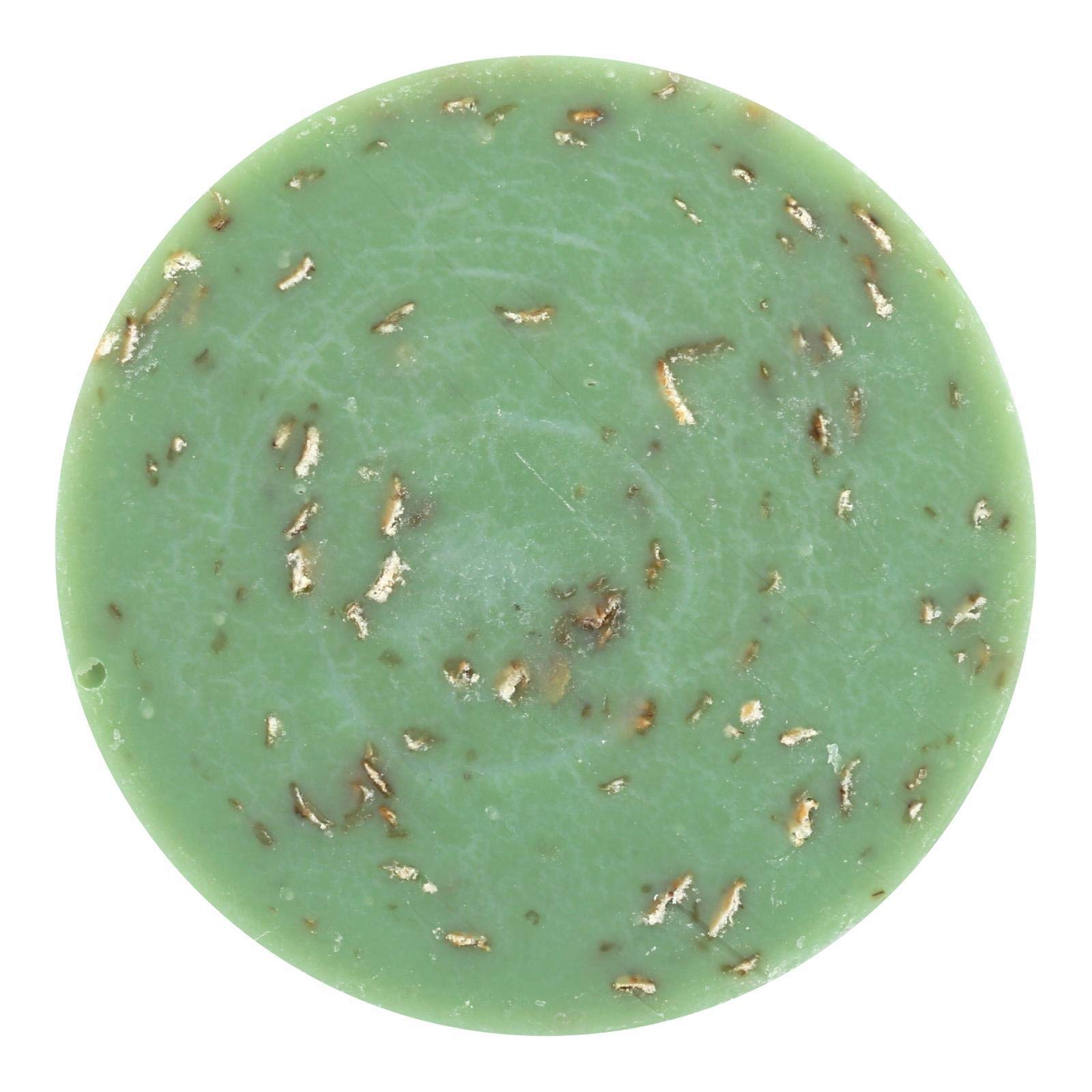 Pousutong Sappo Hill bar soap Aloe Oatmeal, front view; gentle daily cleansing for sensitive skin.