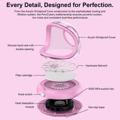 PowCube pink design adds a stylish touch to desks.