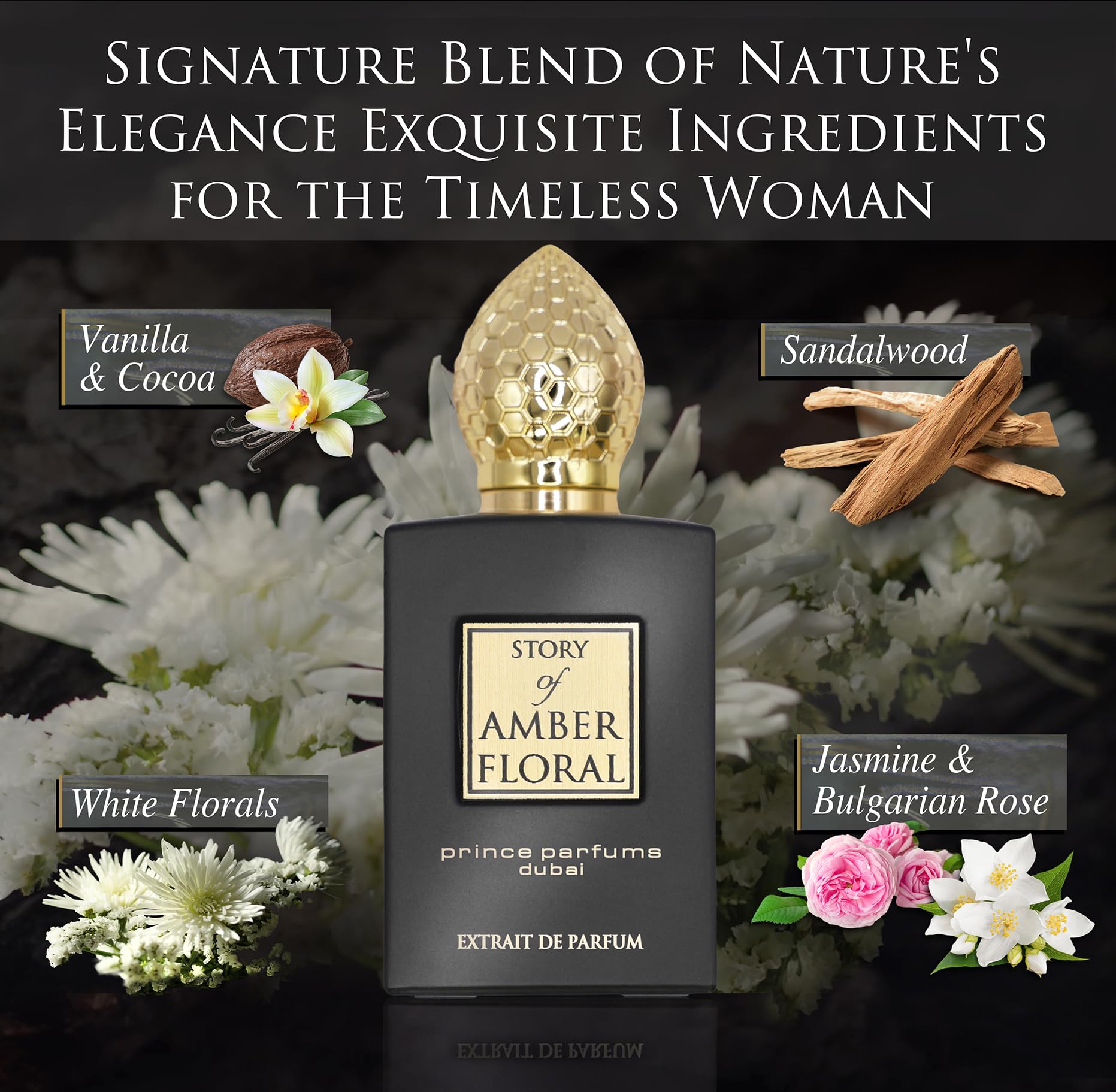 Jasmine note centers Amber Floral, forming a bright romantic heart