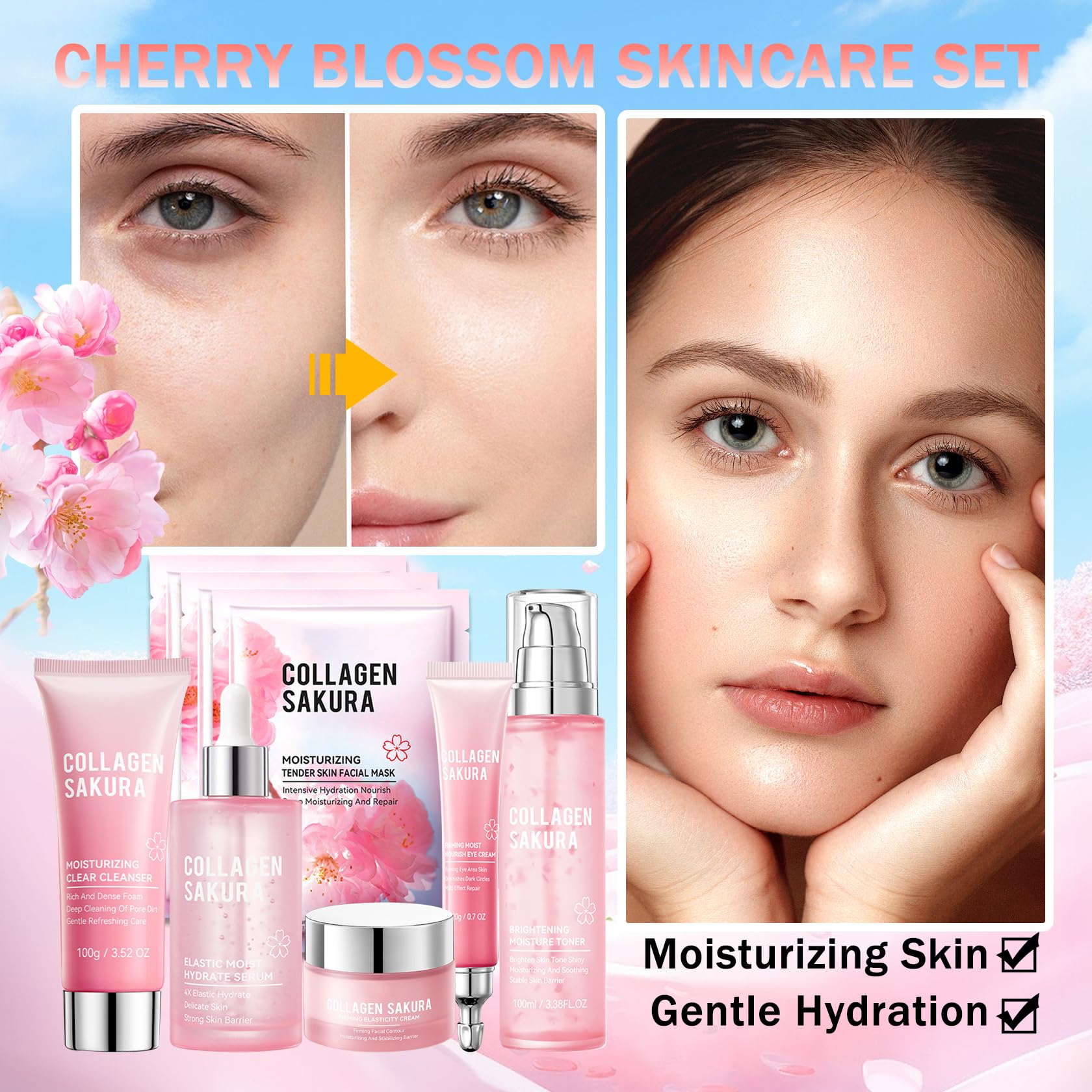 PPPanYiDi Sakura serum bottle provides lightweight hydration and fast absorption