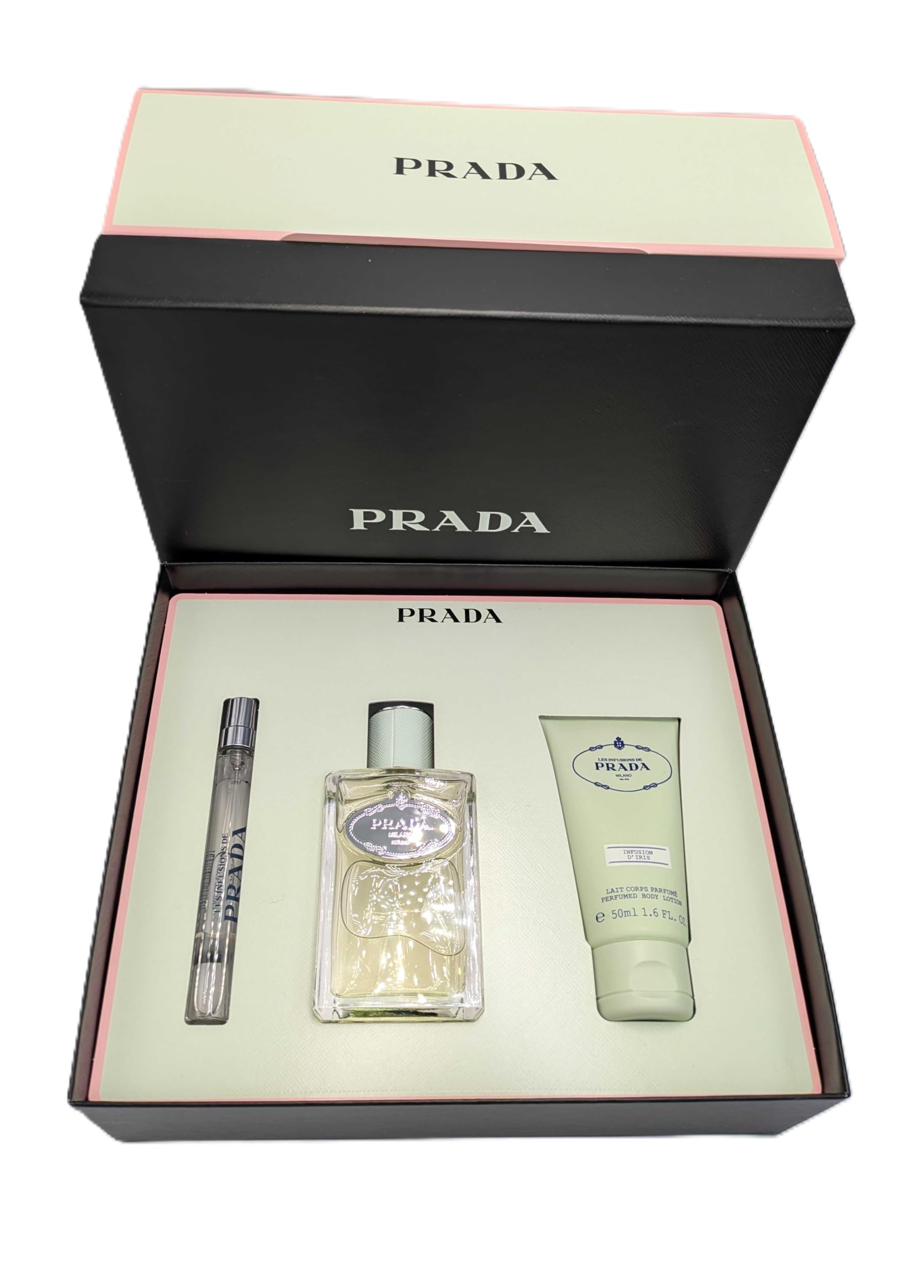 Prada Infusion Iris body lotion tube delivering smooth, hydrated skin