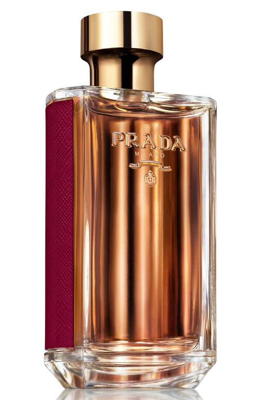 Prada La Femme Intense bottle—sophisticated fragrance, ideal for evening wear and lasting impression.