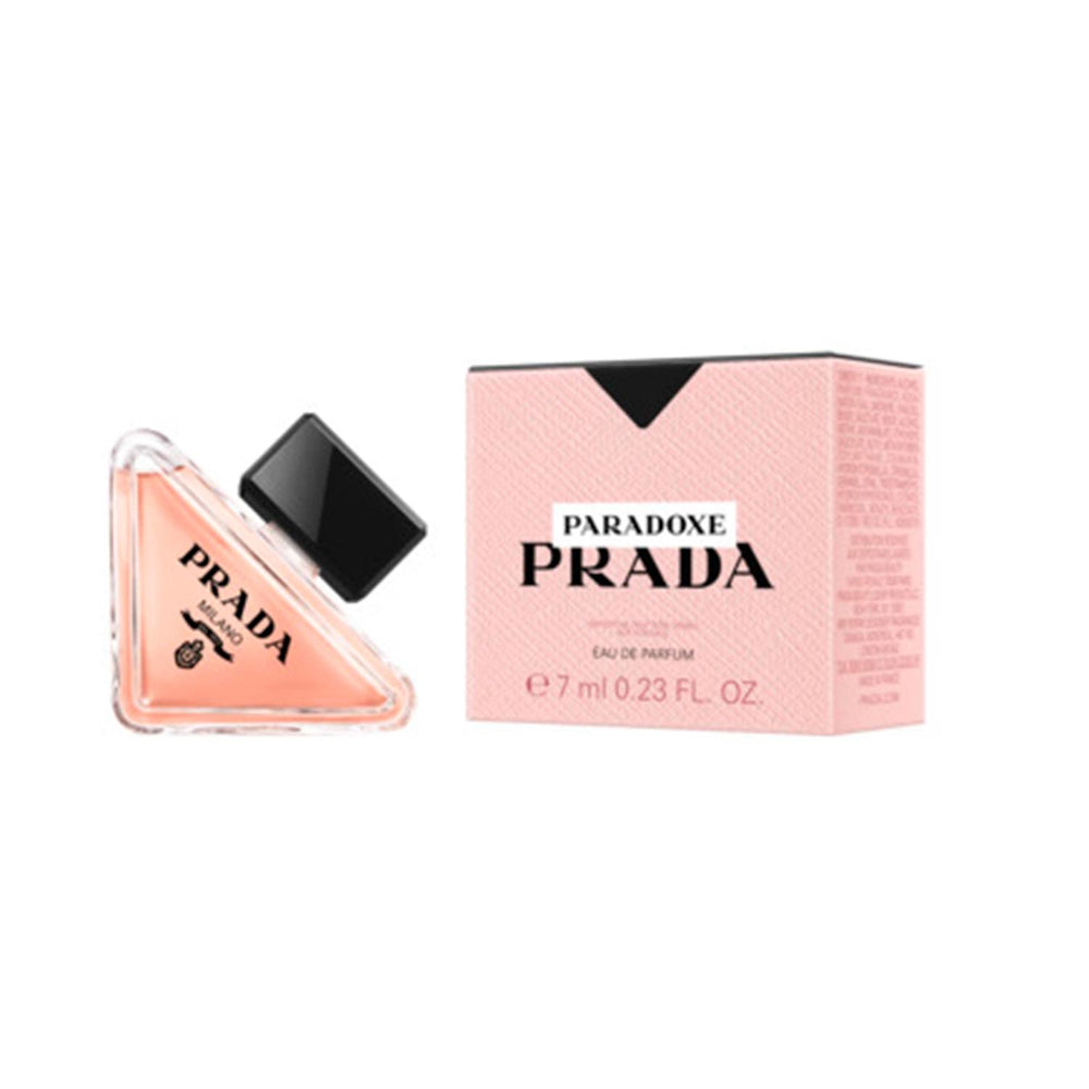 Prada Paradoxe mini perfume splash on dabber, portable amber floral scent for day-to-night wear