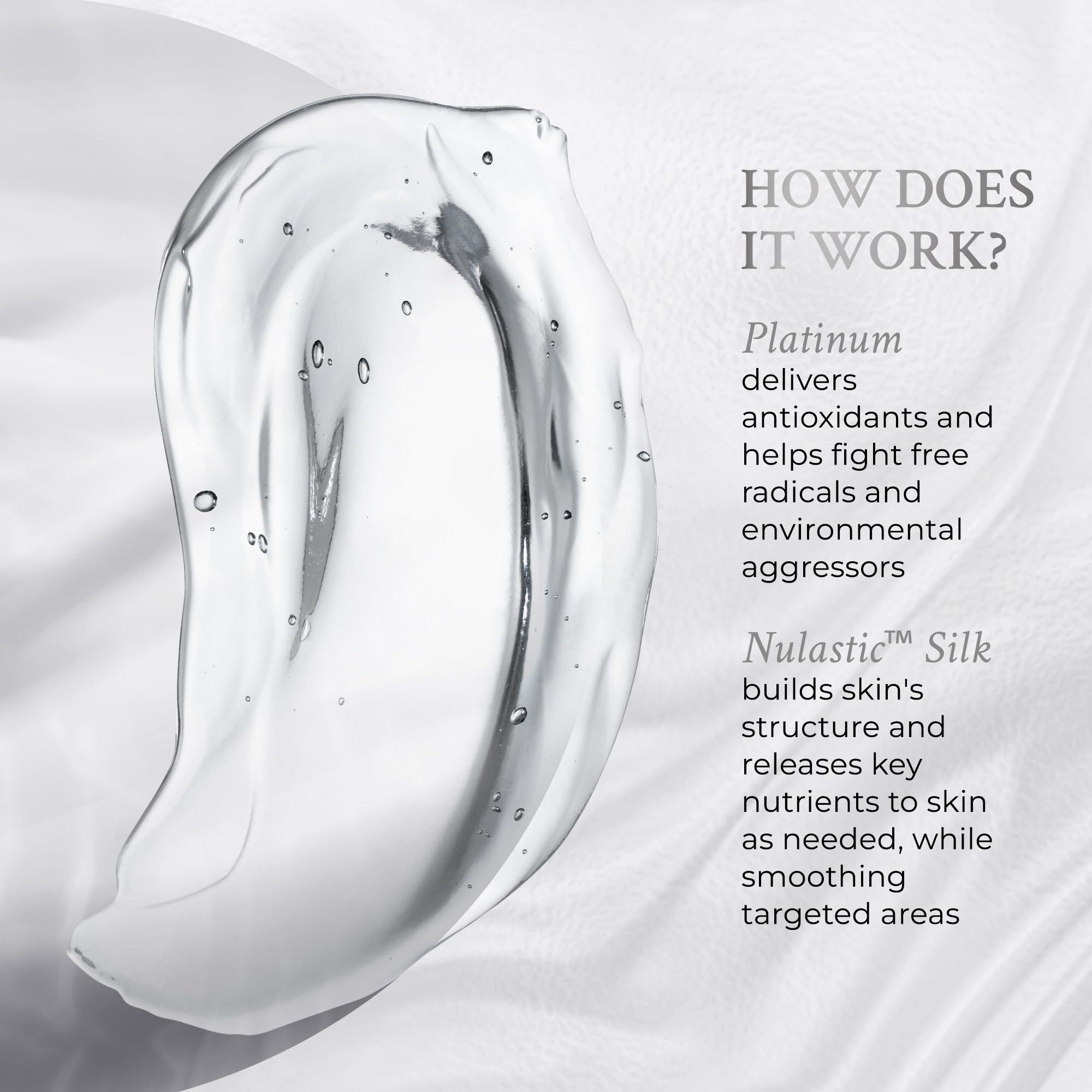Applied preview of PRAI serum for gentle under-eye lift