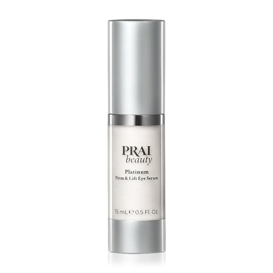 PRAI Beauty Platinum Firm and Lift Eye Serum bottle for under-eye care