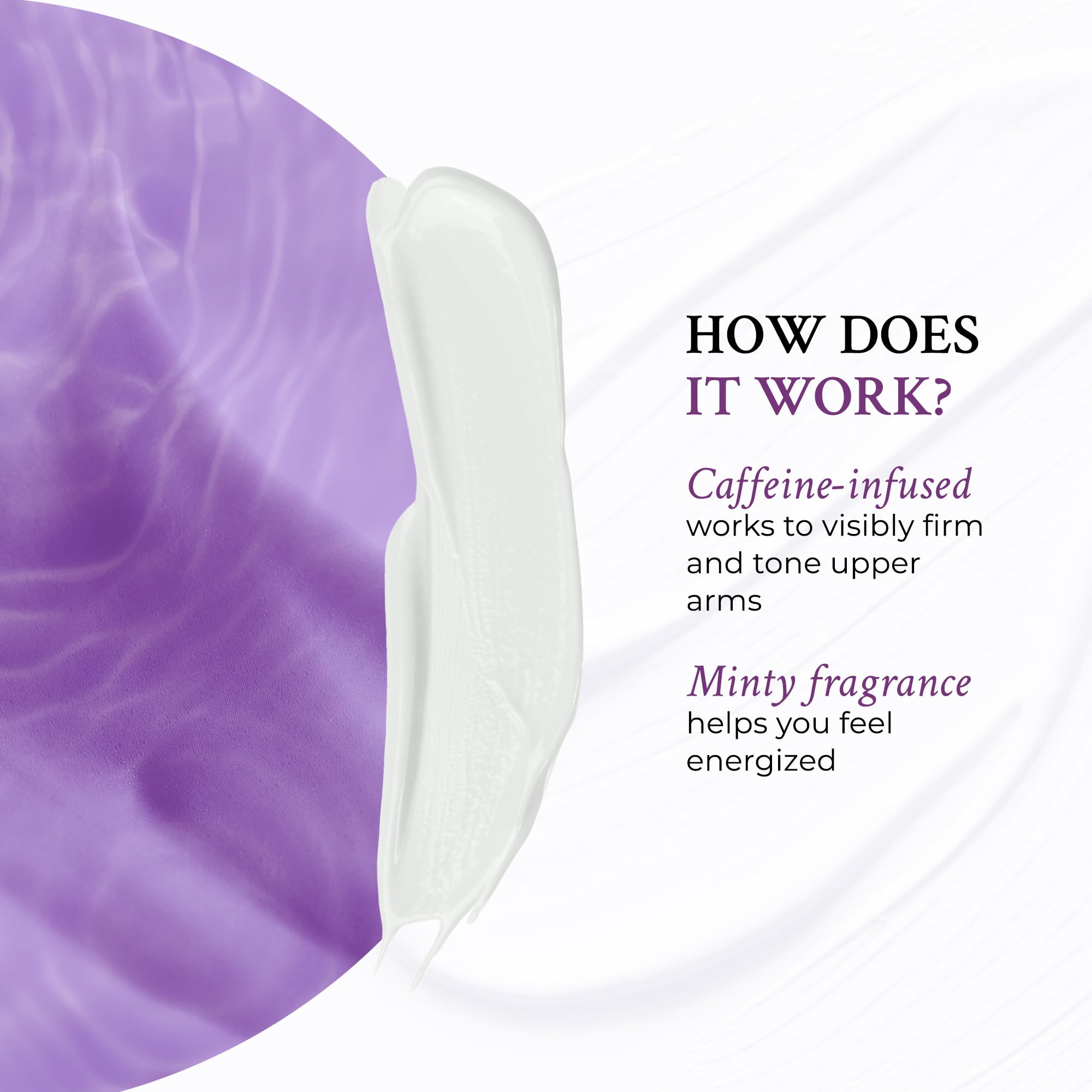 Graphic of tighter-looking upper arm skin after applying PRAI Creme.