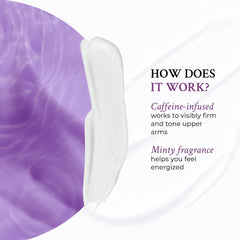 Graphic of tighter-looking upper arm skin after applying PRAI Creme.