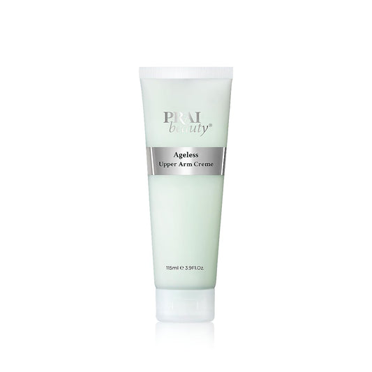 Texture close-up of PRAI Upper Arm Creme showing silicone moisture.