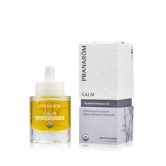 Pranarom Calm Treatment Moisture Oil bottle close-up, soothing skin preparation.
