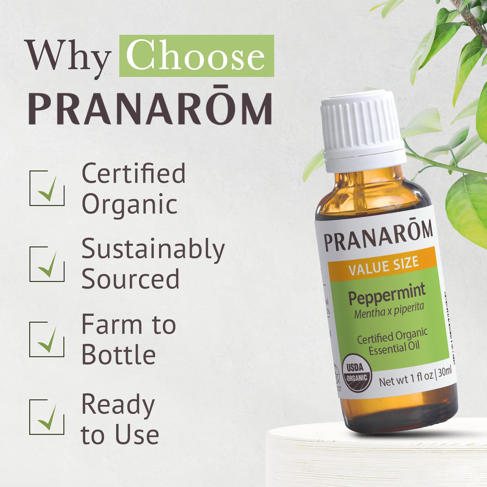 Pranarom peppermint oil aroma scene for diffuser enjoyment.