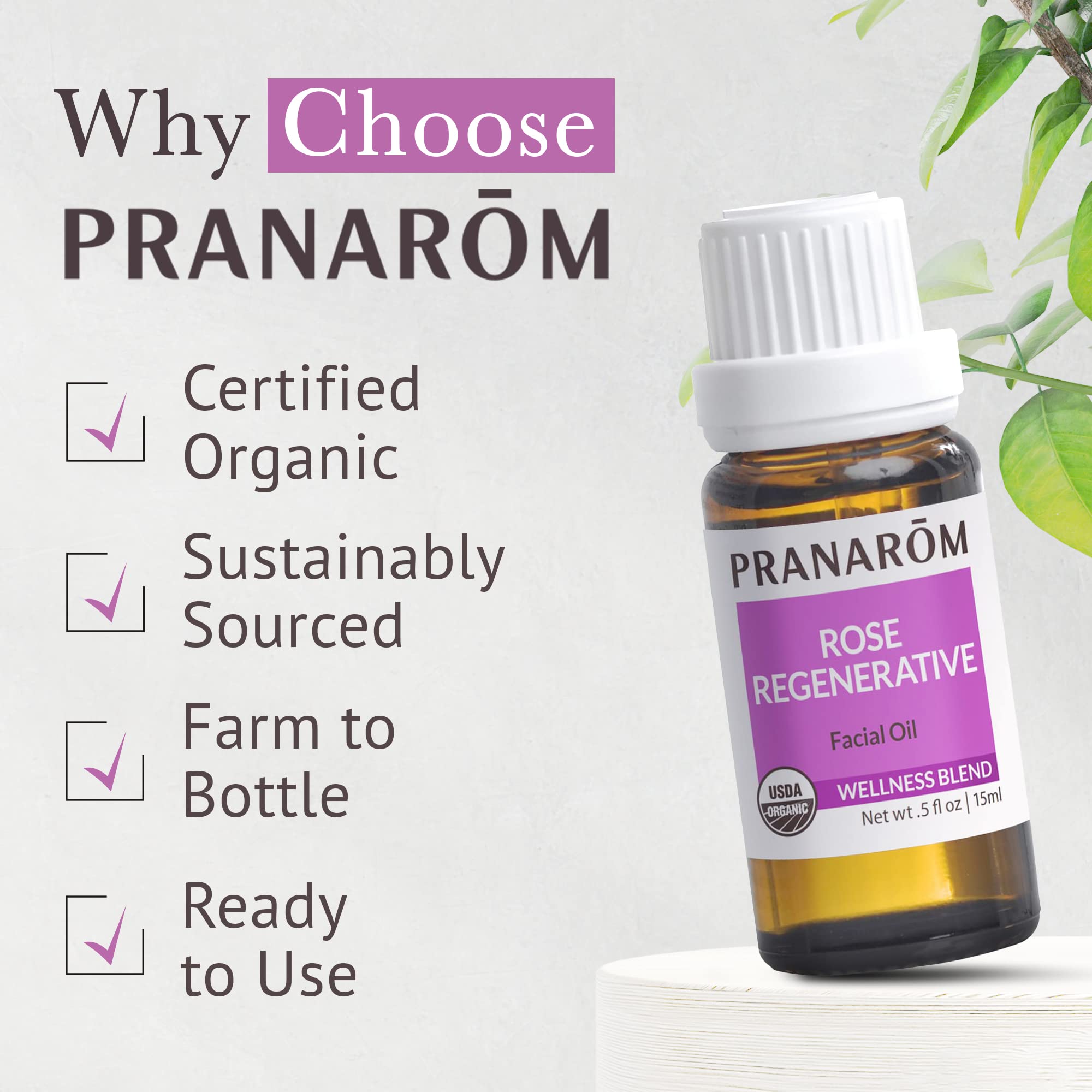 Pranarom Rose Regenerative Face Oil lemon note highlight