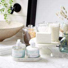 Pre de Provence soap pump dispensing close-up for easy use
