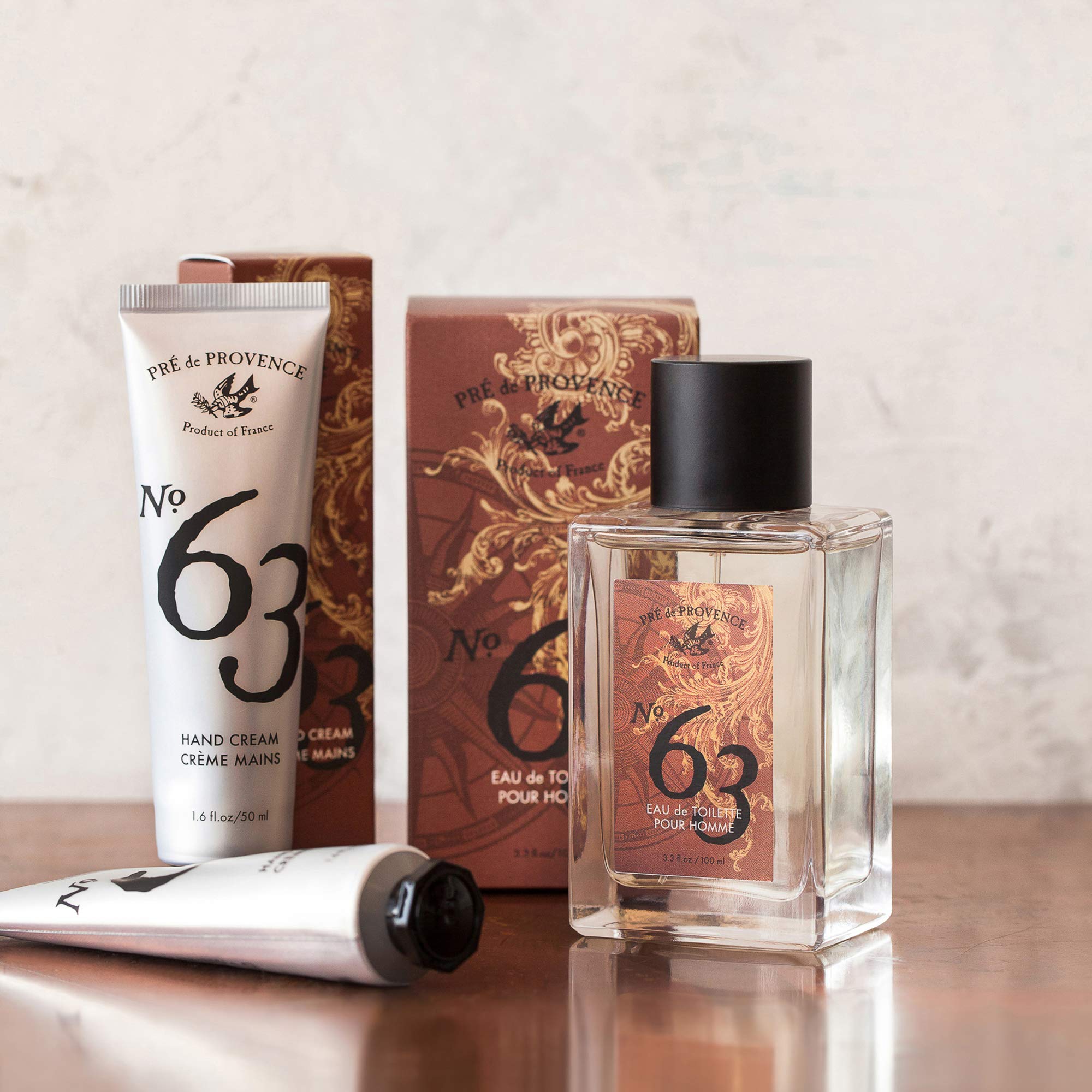 Pre de Provence No.63 aftershave bottle, cooling and soothing.