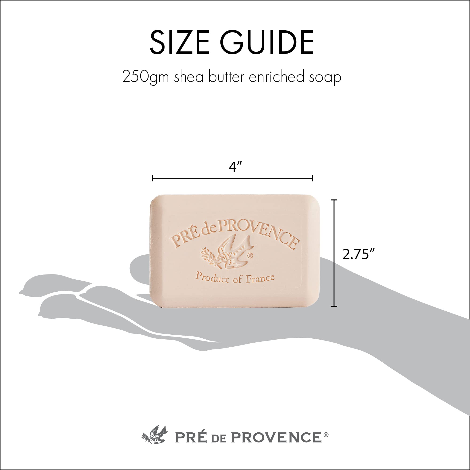 Natural shea butter enriched formula in Pre de Provence Jade Vine bar