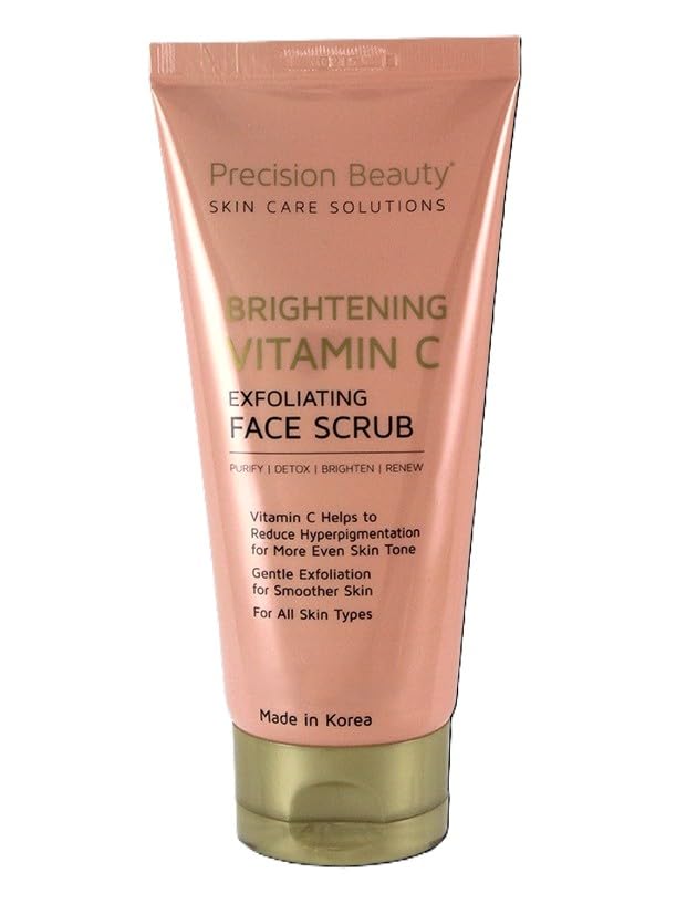 Precision Beauty Brightening Vitamin C Exfoliating Face Scrub tube for gentle exfoliation and brighter skin