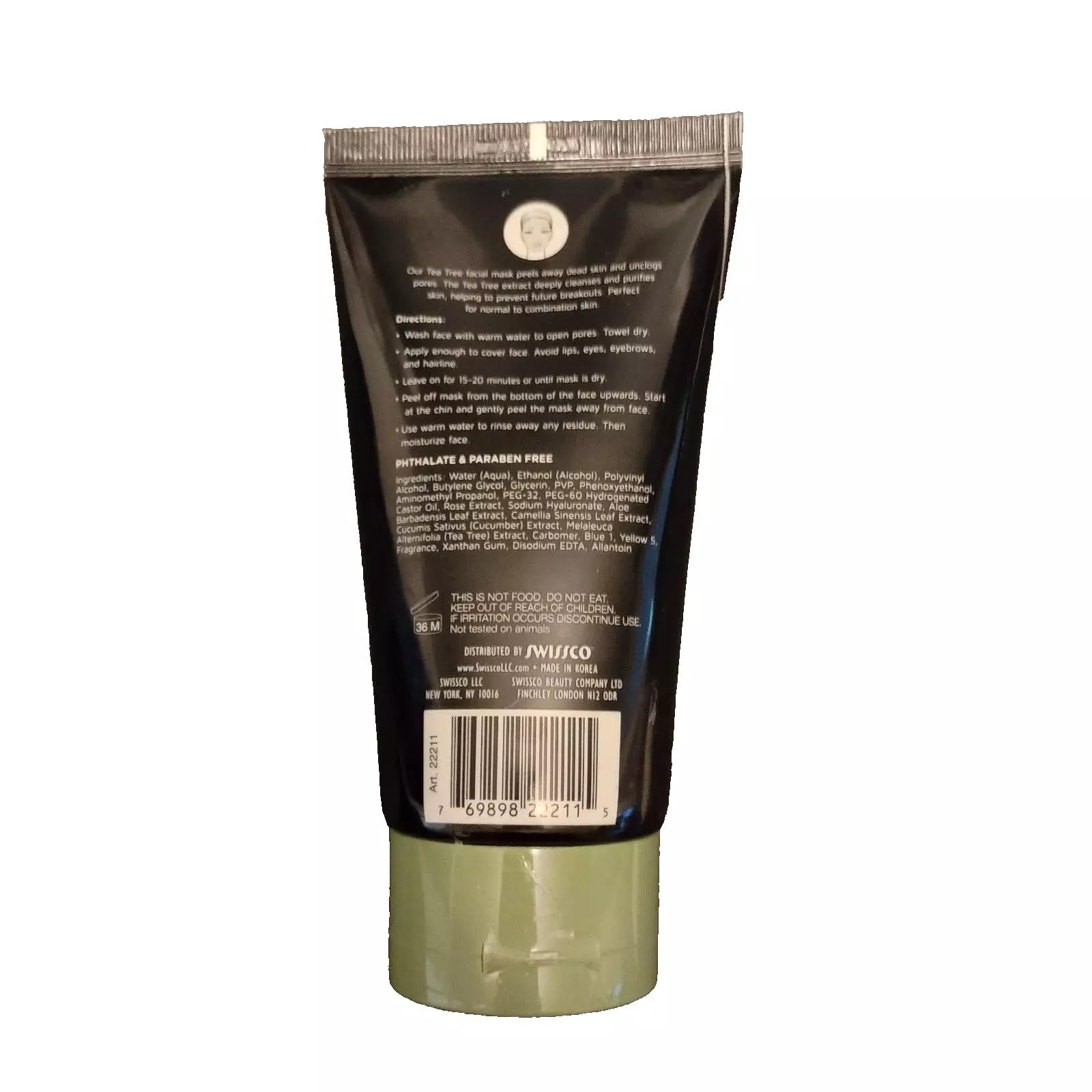 Precision Beauty Tea Tree Peel-off Mask being applied for refreshing, clean pores.