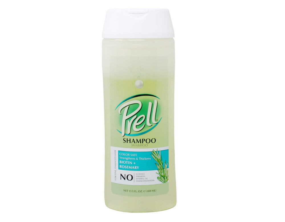 Prell Biotin + Rosemary shampoo pump pour demonstrates easy, mess-free application