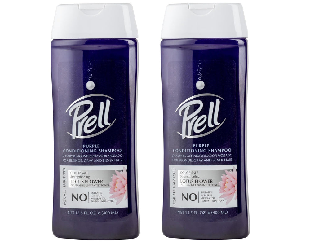 Prell Lotus Flower Purple Shampoo bottle for color-safe care and shine