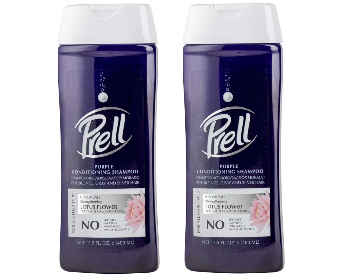 Prell Lotus Flower Purple Shampoo bottle for color-safe care and shine