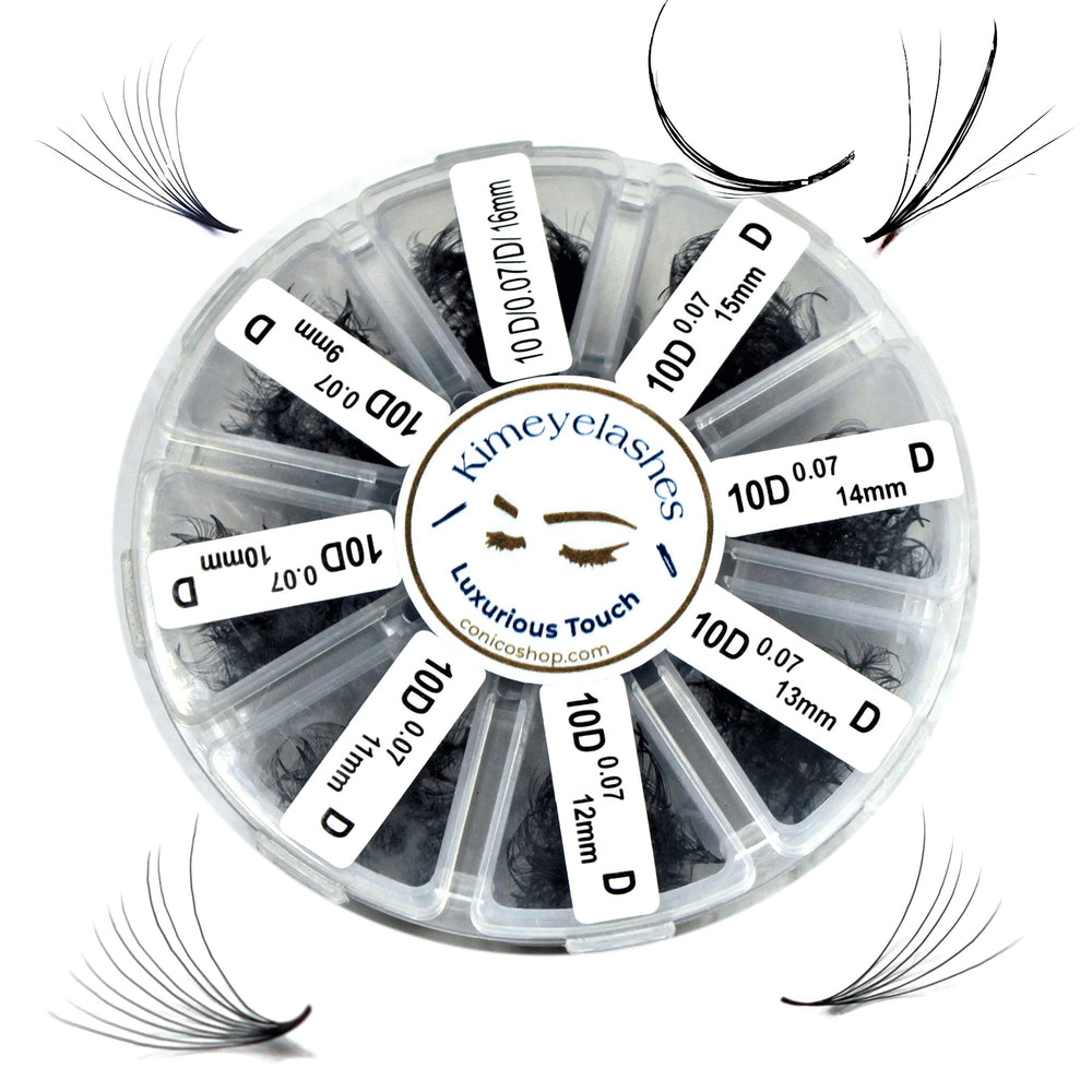 premade volume fans in mixed 9-16mm for natural look and easy application
