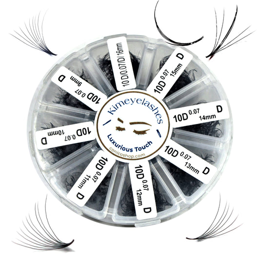 premade volume fans in mixed 9-16mm for natural look and easy application