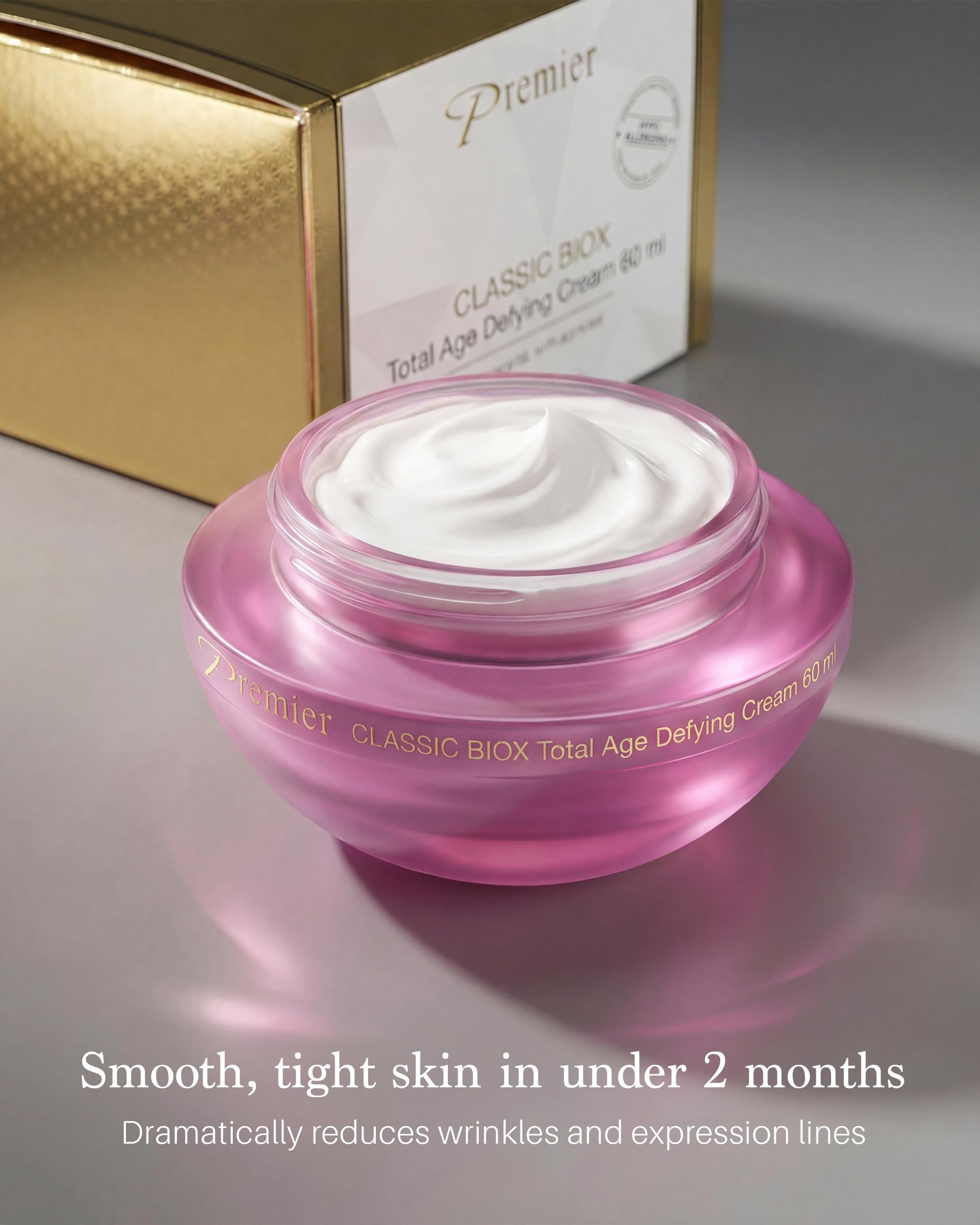 Close-up of Premier BIOX cream texture for smooth application