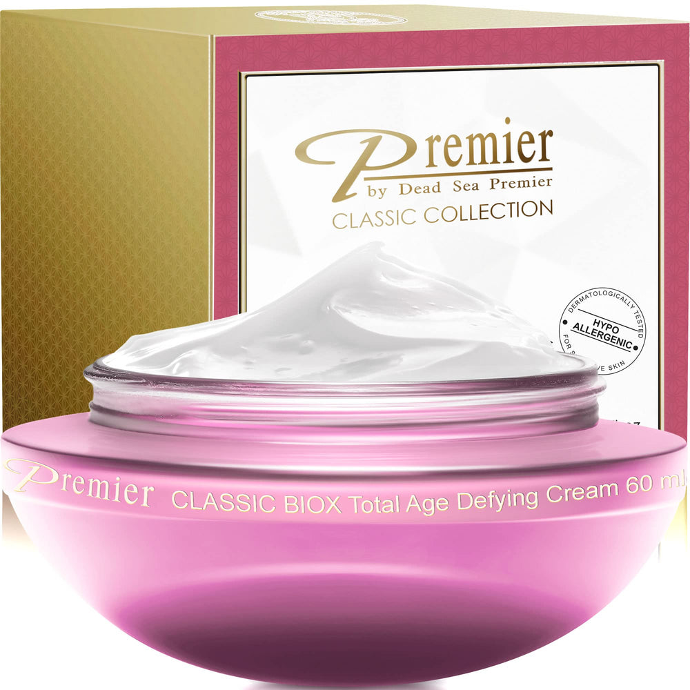 Premier BIOX total age-defying cream jar showing rich hydration