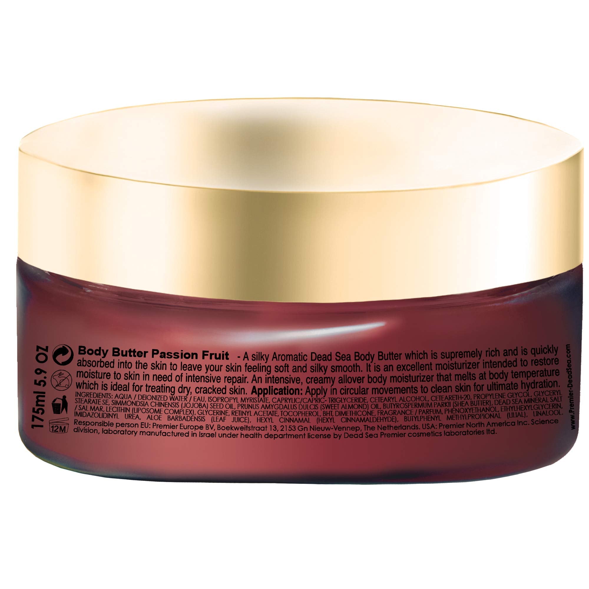 Premier Dead Sea Aromatic Body Butter mineral-rich formula softens and revives skin.