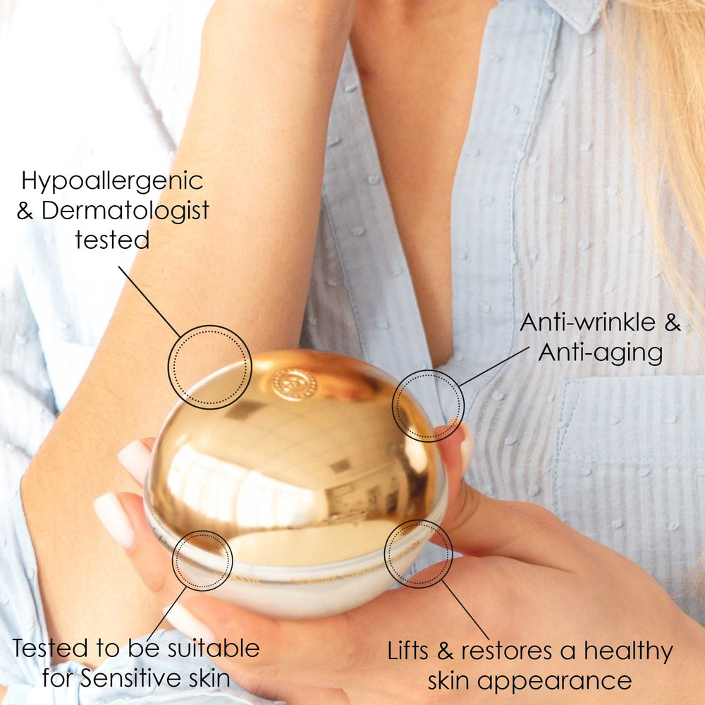 Premier Dead Sea Classic Night Cream application scene with fingertip, ideal for nightly care