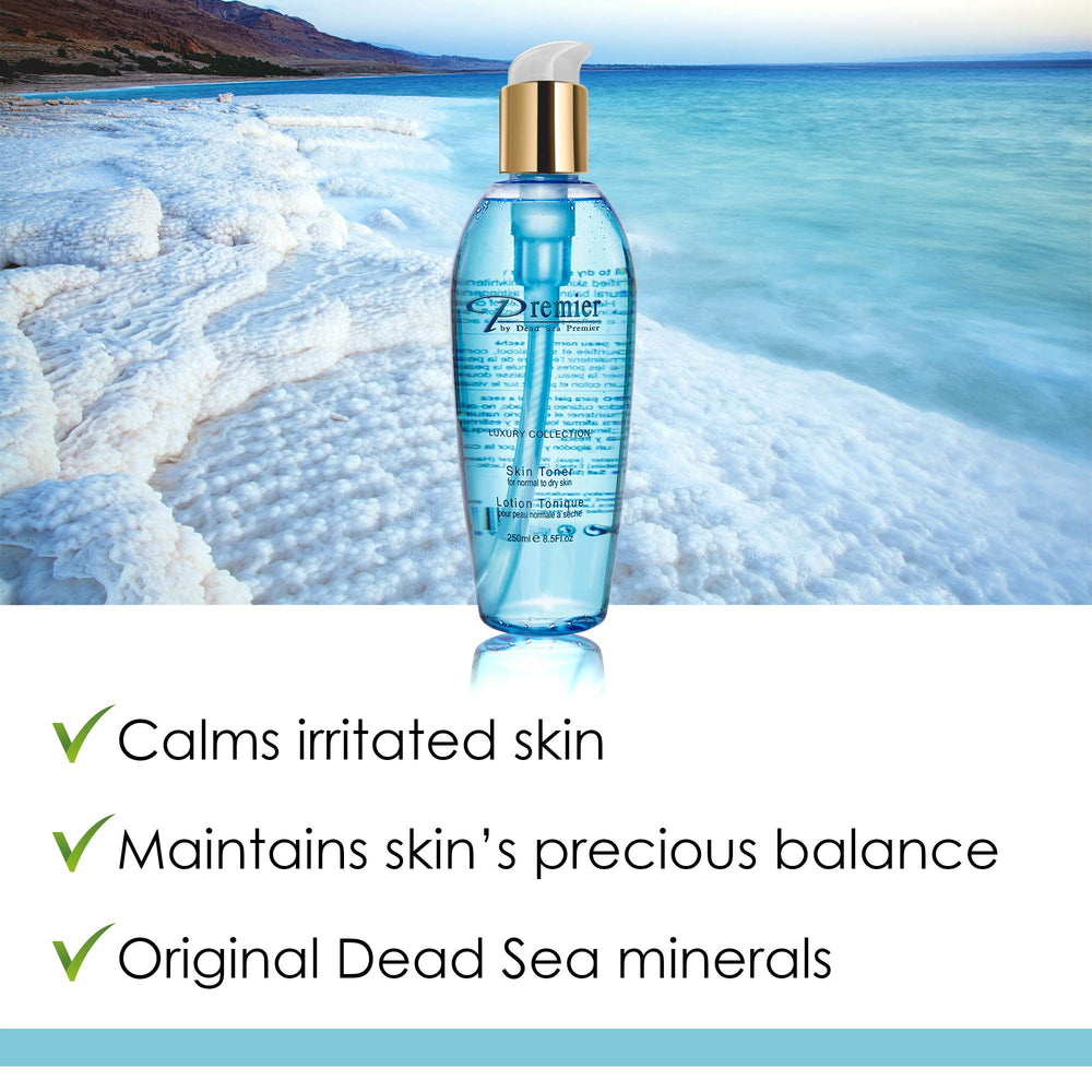 Easy dispensing action of Premier Dead Sea Skin Toner bottle.