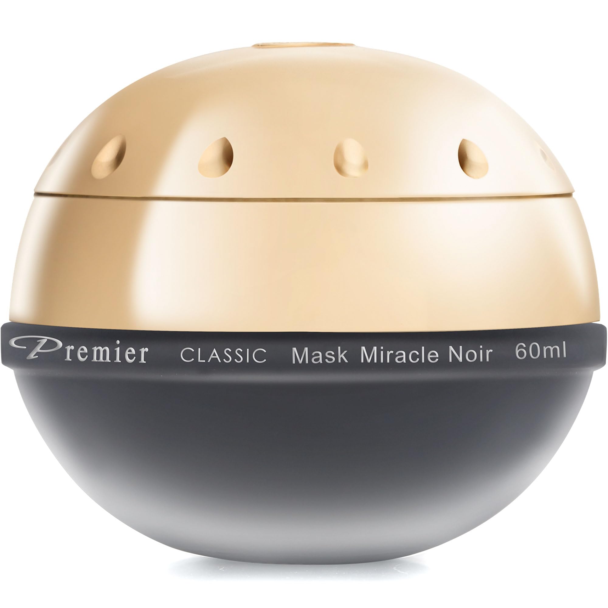 Premier Miracle Noir Mask jar closeup showing a detoxifying facial treatment