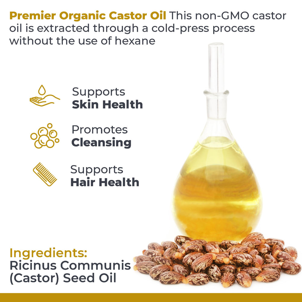 Castor oil used as a gentle facial cleanser and moisturizer by Premier Research Labs