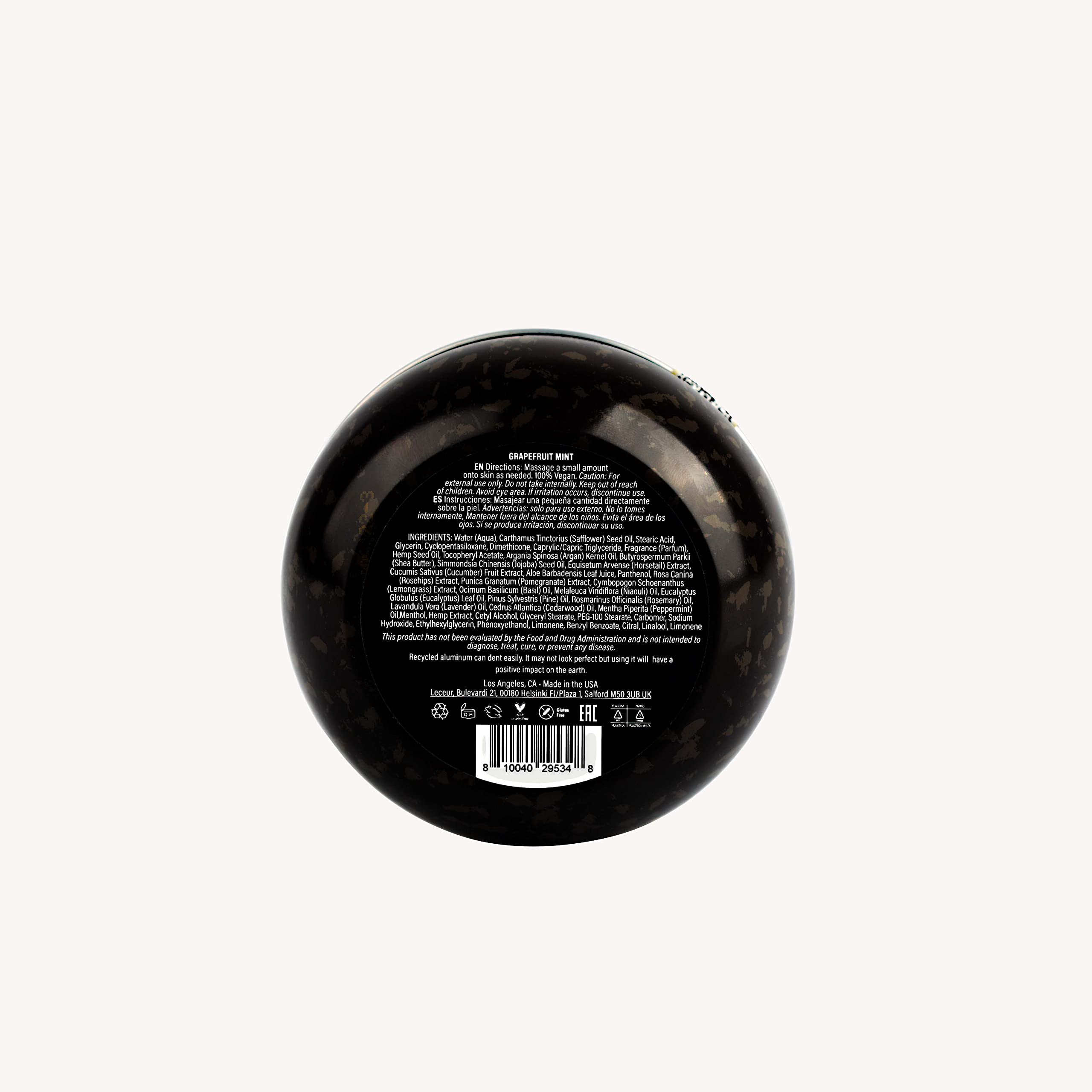 Jar-front view of Hemp Daily Intensive Cream highlighting vegan organic formula.