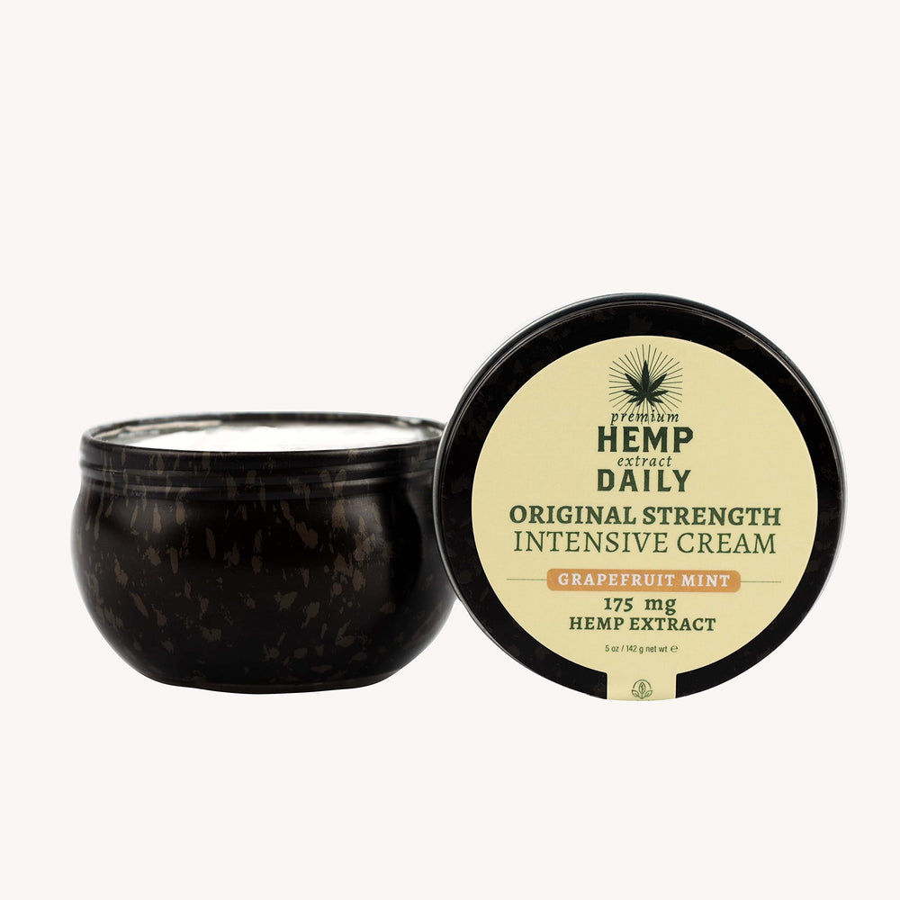 Texture-rich application shot of Hemp Daily Intensive Cream for daily moisturization.